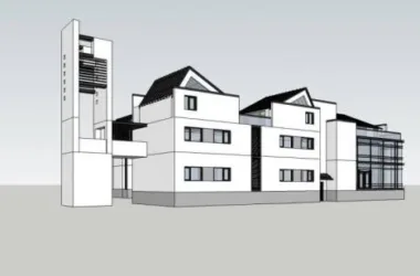 SketchUp Business Model: Multi-Story Clubhouse and Commercial Building in Contemporary Chinese Style-BIM WORLD