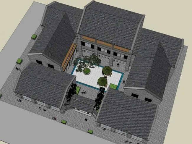 Sketchup Business Model | Stacked Villas, Commercial, Chinese Style