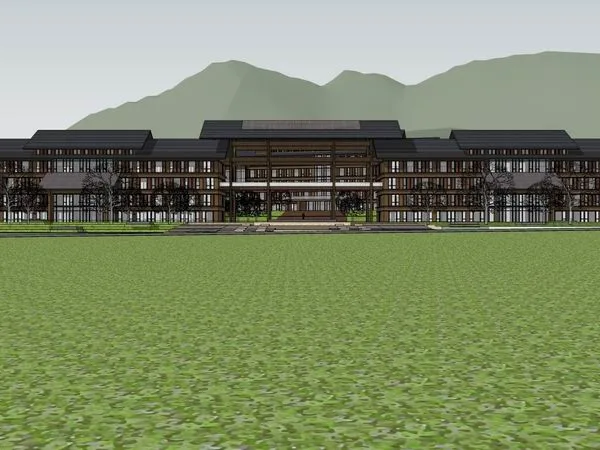 Classical Multi-Story Office Building Model in SketchUp