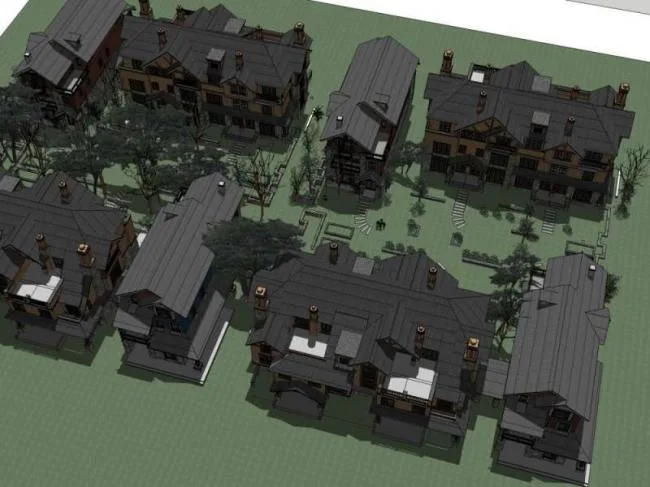 Sketchup Villa Model | Twin Villa Cluster, Classical Style