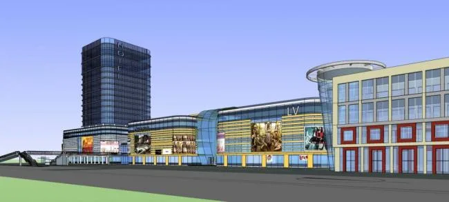 Sketchup Complex Model | Multi story Commercial Complex, High rise Office, Modern Style
