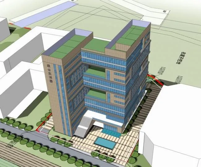Modern High-Rise Office Building Model in SketchUp
