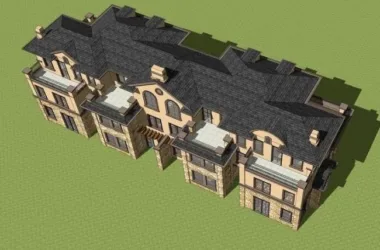 SketchUp Villa Model | French Classical Row Villa Design-BIM WORLD