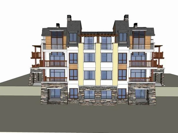 Sketchup Villa Model | Twin Villa, Classical Style