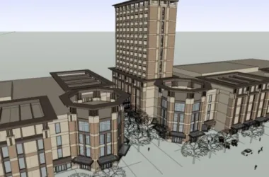 SketchUp Business Model: Modern Multi-Story Commercial Street Design-BIM WORLD