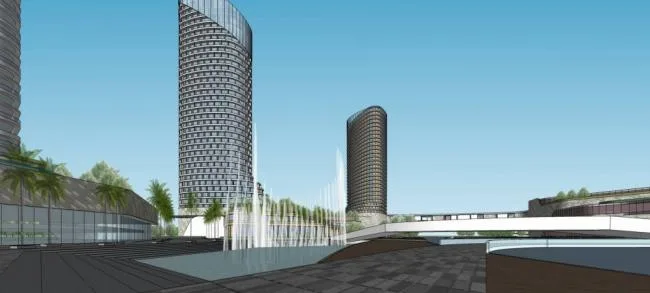 SketchUp Model of Zhangcun, Qingdao: Modern Super High-Rise Commercial and Office Complex