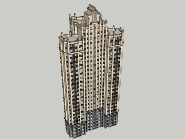 Sketchup Residential Model | High rise Residential Buildings, Classical Style