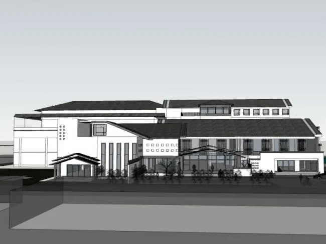 Modern Multi-Story Hotel Model in SketchUp | Contemporary Chinese Design