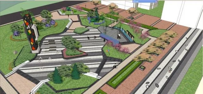 Sketchup Landscape Model | Park Landscape, Modern Style