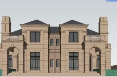 Spanish-Style Twin Villa SketchUp Model | Mediterranean Design-BIM WORLD