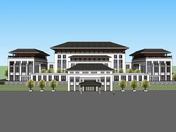 Sketchup Landscape Model | Multi story Courtyard Landscape, Chinese Style