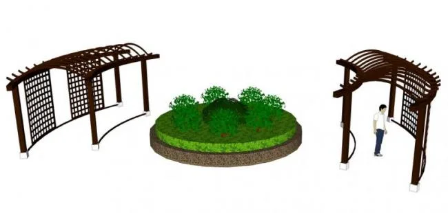 SketchUp Material Model: Community Flower Frame Landscape Component