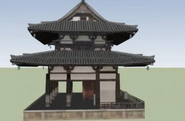 SketchUp Model of Ancient Chinese Multi-Story Temple Pagodas and Traditional Architecture-BIM WORLD