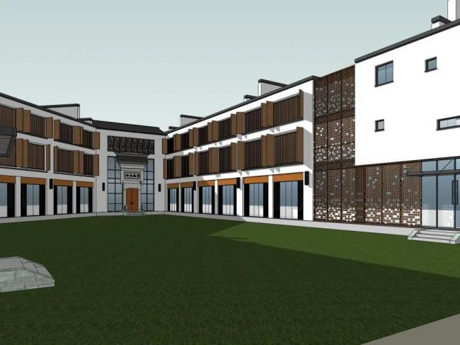 Sketchup Residential Model | Multi story Residence, New Chinese Style, Residential Architecture