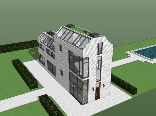 Modern Solo Villa Model in SketchUp