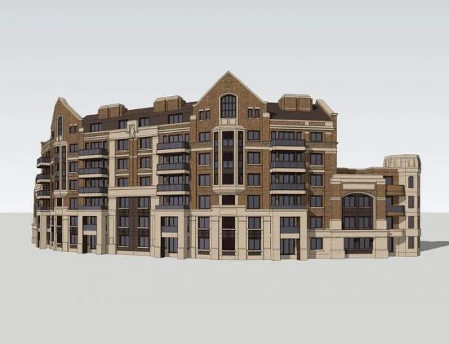 Sketchup Residential Model | Multi story Republic of China Commercial and Residential Building, Residential Architecture, Classical Style
