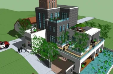 Modern Stacked Villa Design in SketchUp-BIM WORLD