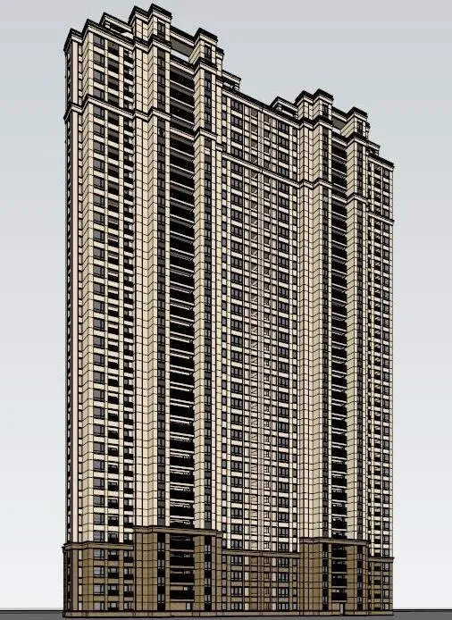 Sketchup Residential Model | Super High rise Residential Buildings, Residential Buildings, Classical Style