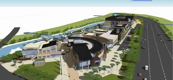 Sketchup Business Model | Multi story Commercial Street, Pedestrian Street, Modern Style