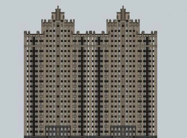 Sketchup Residential Model | High rise Residential Buildings, Classical Style
