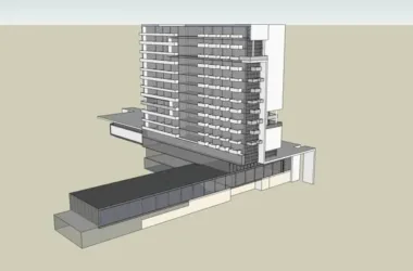 Modern High-Rise Hotel Apartment Model in SketchUp-BIM WORLD
