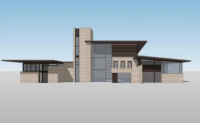 SketchUp Villa Model: Solo Villa and Clubhouse in Modern Asian Style