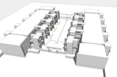 SketchUp Model of the Salk Institute: Modern Multi-Story Office Design-BIM WORLD