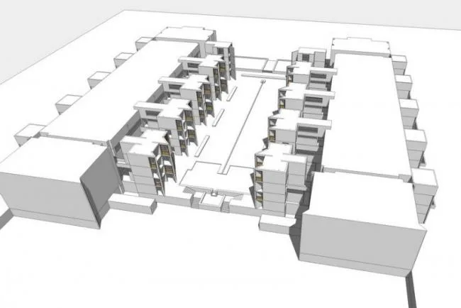 Sketchup Office Model | Salk Institute of Biology, Multi story Office, Modern Style