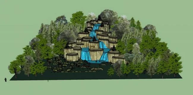 Sketchup Material Model | Landscape Sculpture Rockery Model Material Component, Modern Style