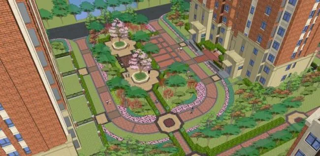 Sketchup Landscape Model | Residential Community Landscape, European Classical Style