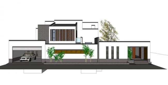 Sketchup Villa Model | Solo Villa, Modern Chinese Style