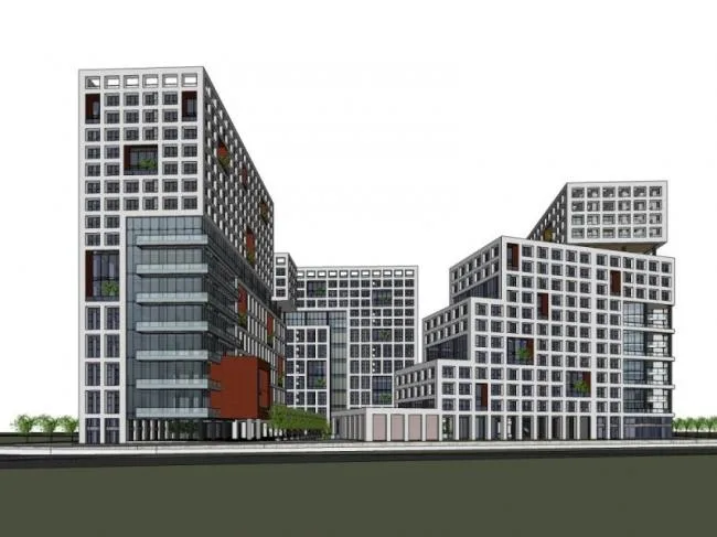SketchUp Office Model | Modern Multi-Story Creative Park Design