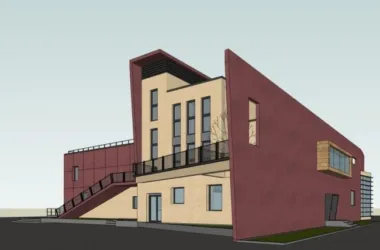 Modern Multi-Story Kindergarten and Educational Building | SketchUp School Model-BIM WORLD