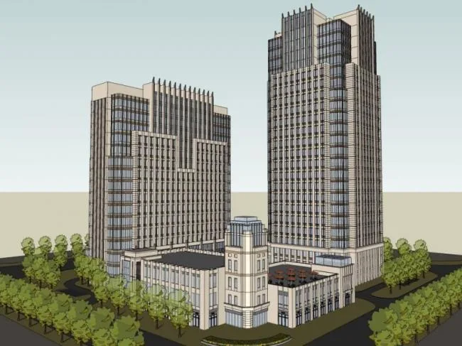 Sketchup Office Model | High rise Office Building Complex, Modern Style