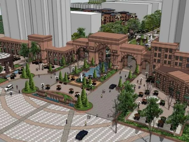 Sketchup Residential Model | Multi story residential community, garden villa, classical style