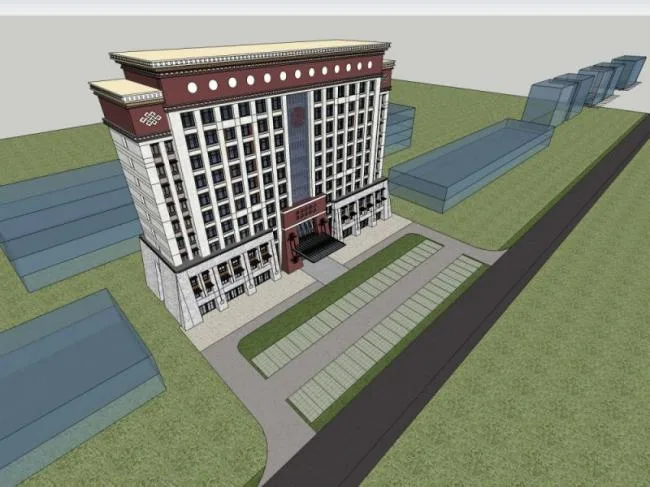 Sketchup Office Model | High rise Office Building, Tibetan Style