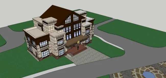 Sketchup Villa Model | Solo Villa, Classical Style, Residential Architecture