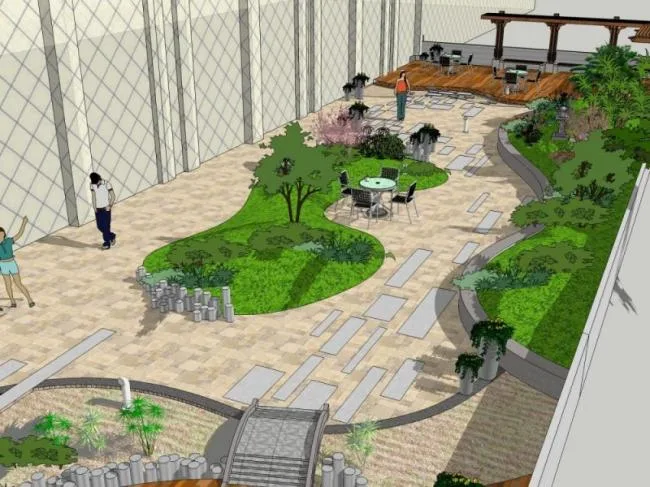 Sketchup Landscape Model | Roof Garden, Modern Style