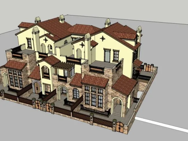 Sketchup Villa Model | Townhouse, Classical Style