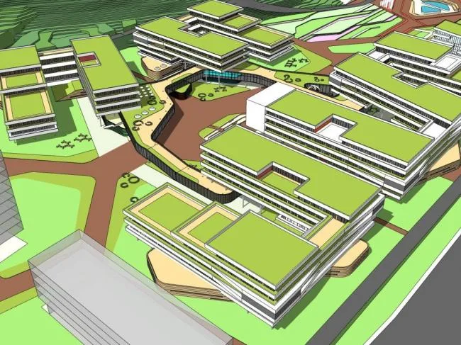 Sketchup School Model | Multi story School, Campus, Educational Building, Teaching Building, Modern Style