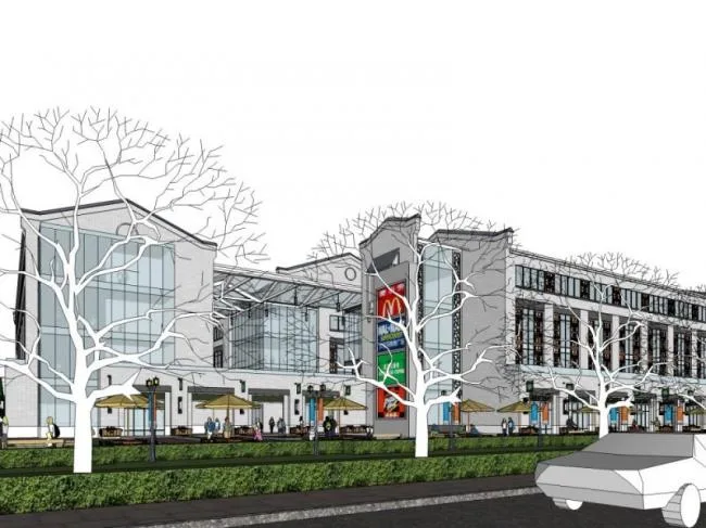 Sketchup Business Model | Multi story Commercial Street, Modern Chinese Style