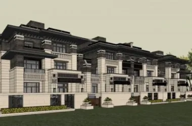 SketchUp Villa Model: Row Houses in Wright-Inspired New Chinese Residential Style-BIM WORLD