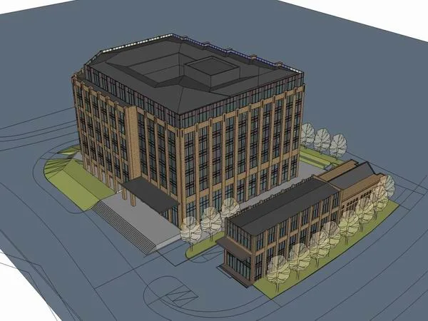 Sketchup Office Model | Multi story Office Building, Public Building, Modern Style
