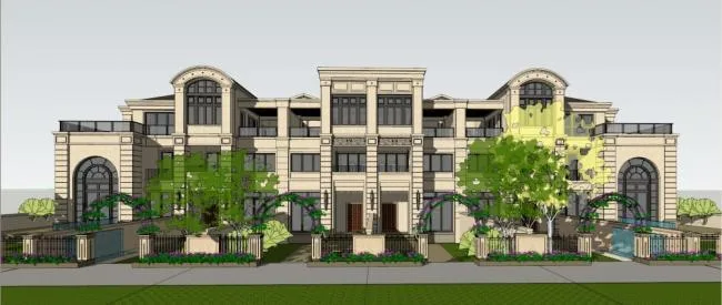 Sketchup Villa Model | Townhouse, Classical Style