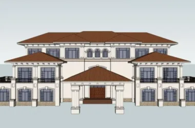 Classical Style Single-Family Villa SketchUp Model-BIM WORLD