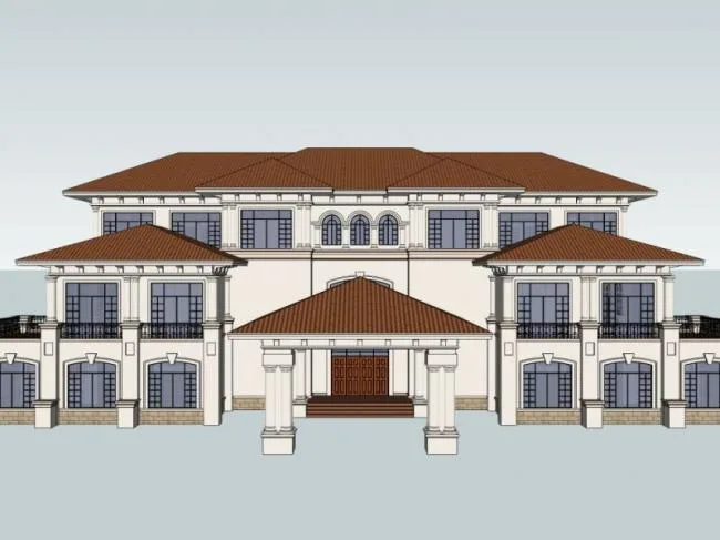 Classical Style Single-Family Villa SketchUp Model