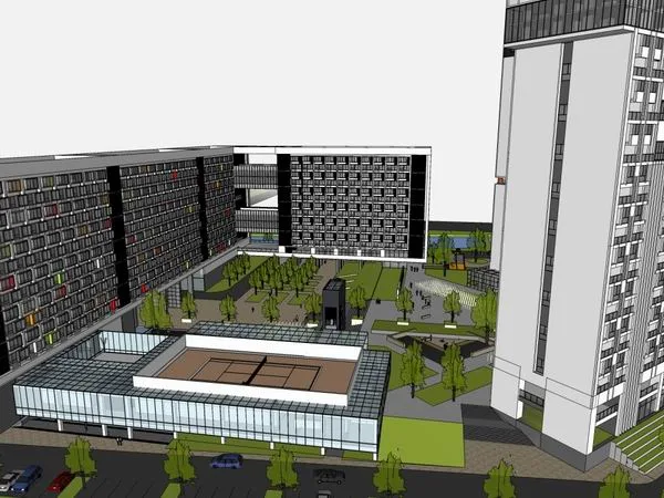 Sketchup Hotel Model | High rise Hotel, Modern Style