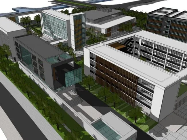 Sketchup School Model | Multi story School, Campus Educational Architecture, Modern Style