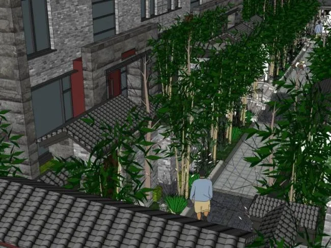 Sketchup Landscape Model | Courtyard Landscape, Residential Landscape, Chinese Style