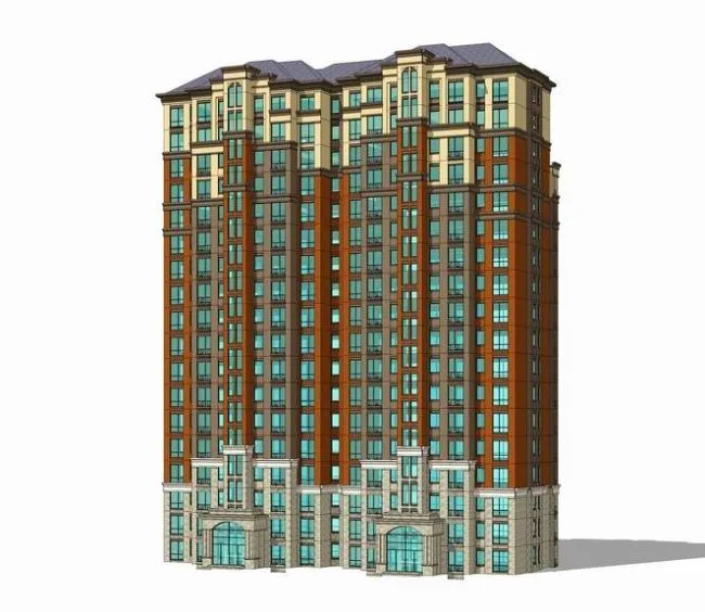 Sketchup Residential Model | High rise Residential Buildings, Residential Buildings, French Classical Style